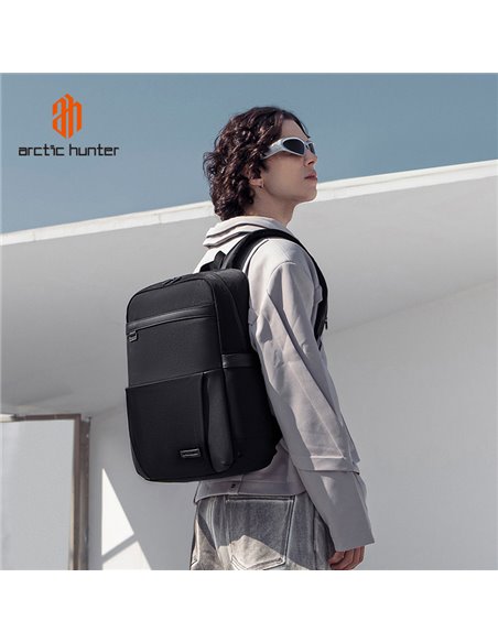 ARCTIC HUNTER τσάντα πλάτης B00811 με θήκη laptop 15.6", 16.5L, μαύρη