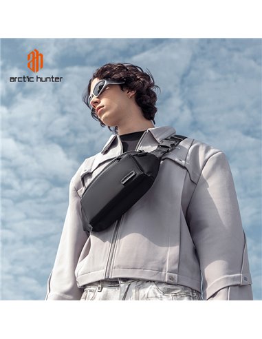 ARCTIC HUNTER τσάντα Crossbody XB00837, 3.5L, μαύρη