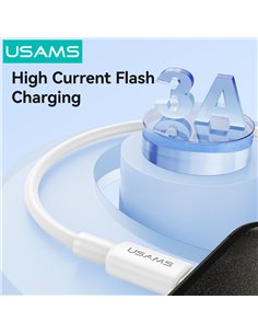 USAMS καλώδιο USB-C σε USB SJ761, 3A 18W, 480Mbps, 1m, λευκό