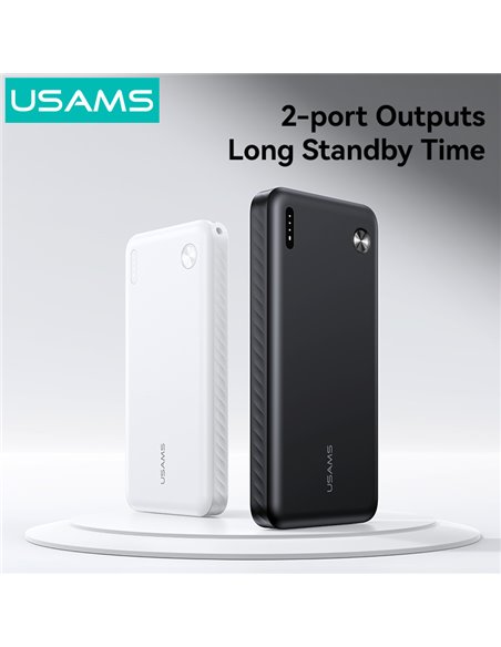 USAMS power bank CD253, 2x θύρες εξόδου, 10000mAh, 10W, μαύρο