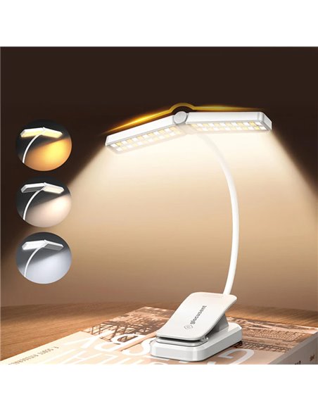 GLOCUSENT LED φακός διαβάσματος GLCSNTA2902, επαναφορτιζόμενος, έως 63lm, λευκός