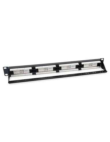 POWERTECH patch panel NETW-0046 για rack 19"/1U, 24 θυρών, CAT 6 UTP, μαύρο