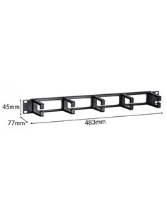 POWERTECH cable management NETW-0049 για rack 19"/1U, 5x γάντζοι, μαύρο