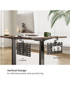 BRATECK cable management γραφείου CC11-20-1, μεταλλικό, 384x63x307mm, μαύρο