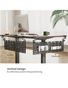 BRATECK cable management γραφείου CC11-20-2, μεταλλικό, 768x63x307mm, μαύρο