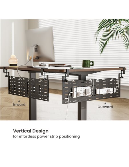 BRATECK cable management γραφείου CC11-20-2, μεταλλικό, 768x63x307mm, μαύρο