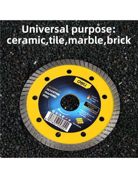 DELI δίσκος κοπής διαμαντέ DH-CQP105-E3, δομικών υλικών, ultrathin, 105mm, 14500rpm, wet & dry