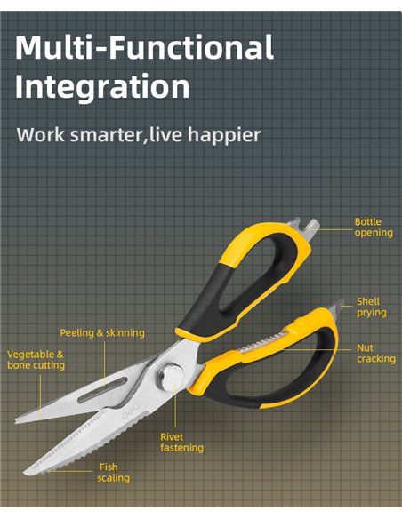 DELI ψαλίδι πολλαπλών χρήσεων DL358019, 225mm