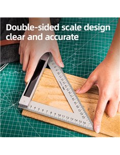 DELI μεταλλικός τριγωνικός χάρακας DL303200, 200mm