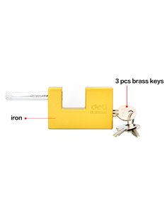 DELI λουκέτο τάκου με κλειδί DL508308, heavy duty, 80mm