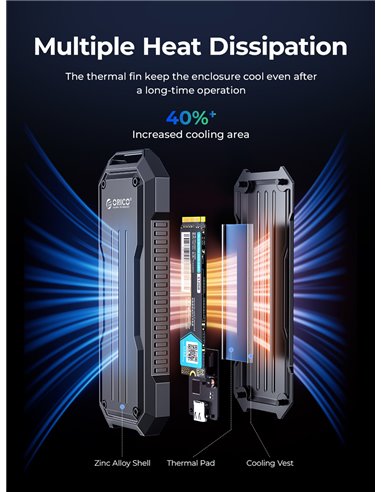 ORICO θήκη για M.2 NVME/NGFF SSD OXS2C3-G2, 10Gbps, γκρι
