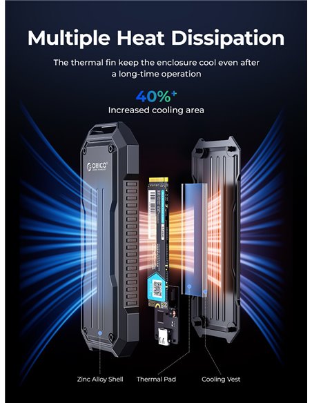 ORICO θήκη για M.2 NVME/NGFF SSD OXS2C3-G2, 10Gbps, γκρι