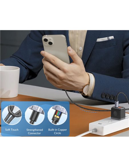 ORICO καλώδιο Lightning σε USB-C GQA29, 29W, 480Mbps, 1m, μαύρο