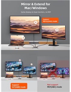 CABLETIME HDMI splitter CT-HSP4K2-AG, 1 σε 2, 4K/60Hz, uni-directional, γκρι