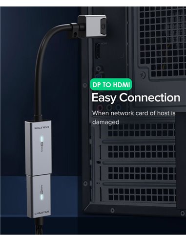 CABLETIME αντάπτορας DisplayPort σε HDMI CT-AV589-P02G4K60, 4K/60Hz, γκρι