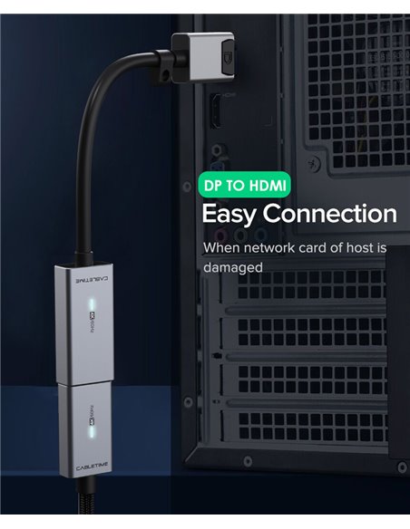 CABLETIME αντάπτορας DisplayPort σε HDMI CT-AV589-P02G4K60, 4K/60Hz, γκρι