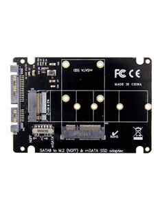 POWERTECH κάρτα μετατροπής 2.5" SATA σε M.2 B & mSATA SSD ST525, 6Gbps