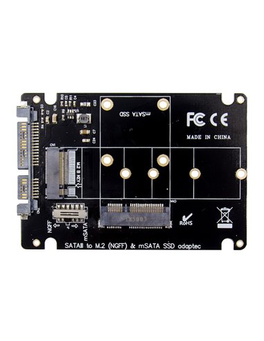 POWERTECH κάρτα μετατροπής 2.5" SATA σε M.2 B & mSATA SSD ST525, 6Gbps