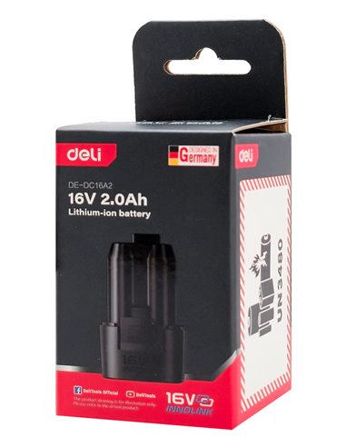 DELI μπαταρία λιθίου για εργαλεία μπαταρίας DE-DC16A2, 16V 2Ah