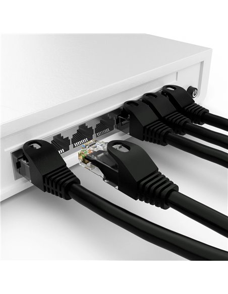 POWERTECH καλώδιο δικτύου CAB-N458, Cat 6 U/UTP, CCA, 250Hz, 1.5m, μαύρο
