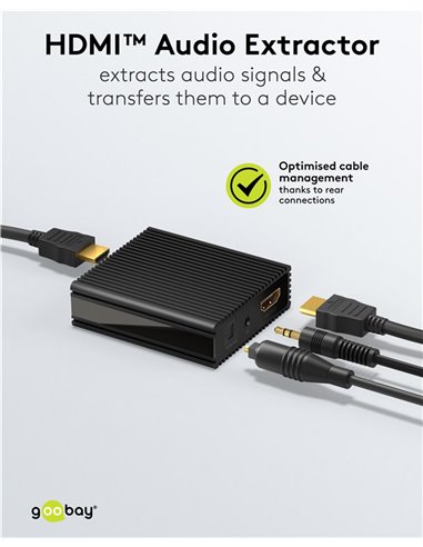 GOOBAY HDMI audio extractor 79138, 4K/30Hz, μαύρο