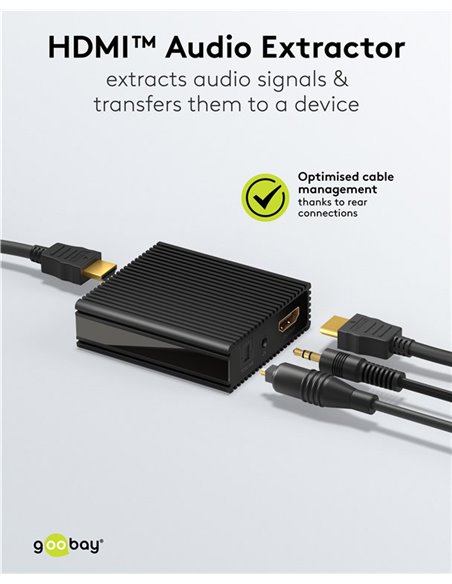 GOOBAY HDMI audio extractor 79138, 4K/30Hz, μαύρο