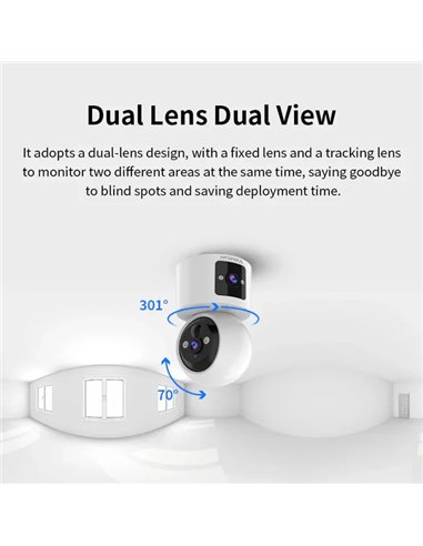 VSTARCAM smart κάμερα CB90DR, 2MP, dual lens, WiFi, PTZ, SD, 5200mAh backup battery