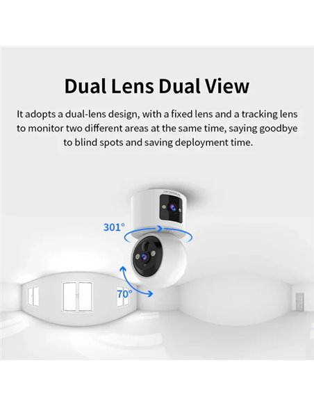 VSTARCAM smart κάμερα CB90DR, 2MP, dual lens, WiFi, PTZ, SD, 5200mAh backup battery