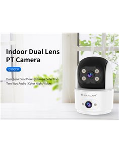 VSTARCAM smart κάμερα C996DR, 2MP, dual lens, WiFi, PTZ, SD