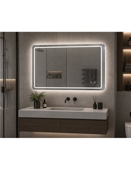 BRUNO καθρέφτης μπάνιου LED BRN-0285, ορθογώνιος, 24W, 60x80cm, IP67