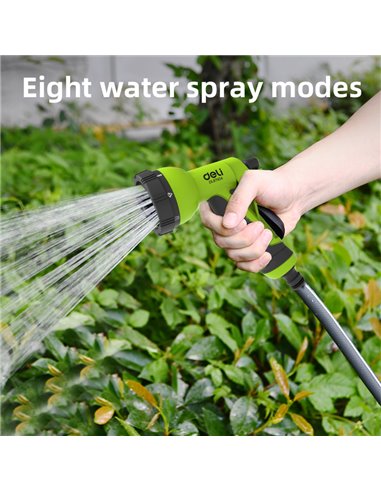 DELI πιστόλι νερού DL8760A με 8 λειτουργίες ψεκασμού, 3/4"