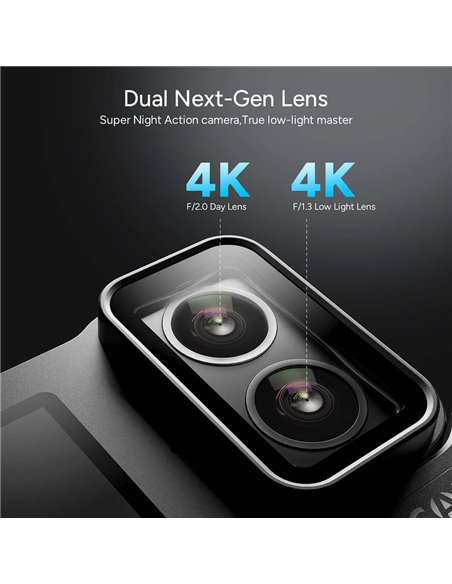 SJCAM action camera SJ20 με 2x φακούς, 2x οθόνες, 20MP/4K, WiFi, αδιάβροχη θήκη, μαύρη