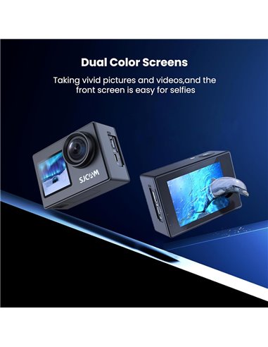 SJCAM action camera SJ4000 Dual Screen, 2x οθόνες, 16MP/4K, WiFi, αδιάβροχη θήκη, μαύρη