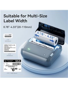 NIIMBOT smart θερμικός εκτυπωτής ετικετών B4, 203dpi, Bluetooth, μπλε