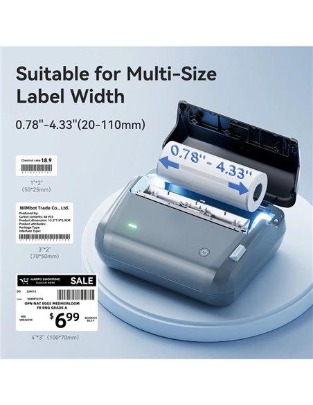 NIIMBOT smart θερμικός εκτυπωτής ετικετών B4, 203dpi, Bluetooth, μπλε