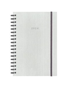 Next ημερολόγιο 2026 fabric plus ημερήσιο σπιράλ λευκό 17x25εκ.  Δυνατότητα εκτύπωσης