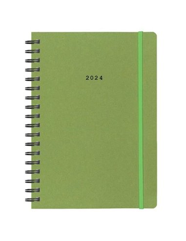 Next ημερολόγιο 2024 Natural ημερήσιο σπιράλ πράσινο με λάστιχο 12x17εκ.