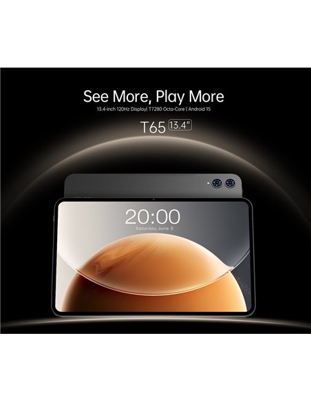 TECLAST tablet T65 με πληκτρολόγιο/στυλό αφής/θήκη, 13.4", 6/128GB, 4G, Android 15, 8000mAh, γκρι