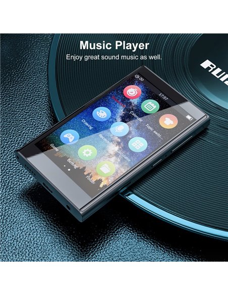 RUIZU MP3 player H10 με οθόνη αφής 3.8", 16GB, Bluetooth, μαύρο