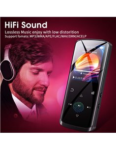 RUIZU MP3 player D50 με οθόνη 1.8", 16GB, Bluetooth, ελληνικό μενού, μαύρο