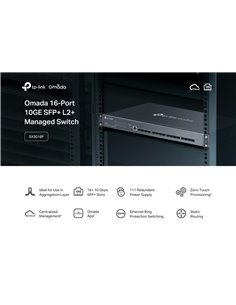 TP-LINK L2+ managed switch SX3016F, 16x 10Gbps SFP+ θύρες, V1.20