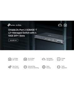 TP-LINK L2+ managed switch SG3428X-M2, 24x 2.5Gbps θύρες, V1.20