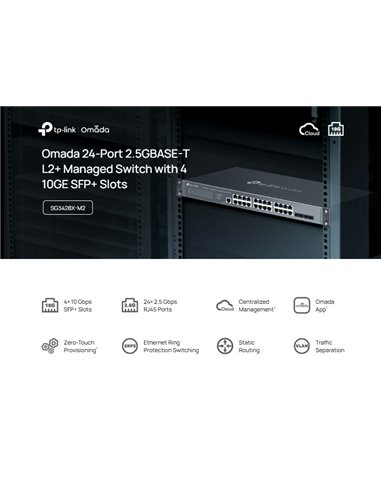 TP-LINK L2+ managed switch SG3428X-M2, 24x 2.5Gbps θύρες, V1.20