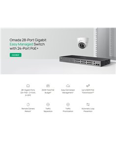 TP-LINK easy managed switch ES228GP, 28x Gigabit θύρες, PoE+, V1.0