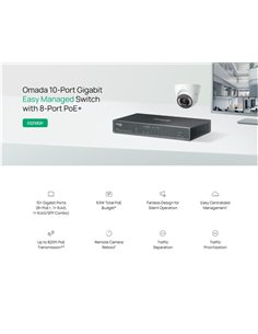 TP-LINK easy managed switch ES210GP, 10x Gigabit θύρες, PoE+, V1.0