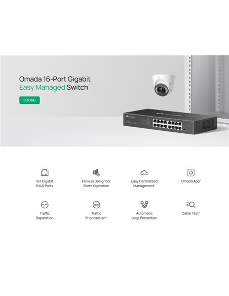 TP-LINK easy managed switch ES216G, 16x Gigabit θύρες, V1.0