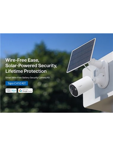 TP-LINK smart ηλιακή κάμερα Tapo C410 KIT, 2K/3MP, WiFi, IP65, V2.0
