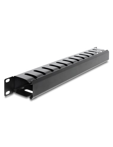 DELOCK cable management 67628 για rack 19"/1U, με βούρτσα προστασίας, μεταλλικό, μαύρο