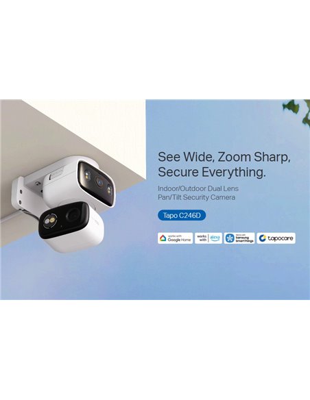 TP-LINK smart κάμερα Tapo C246D, dual lens, 2K/3MP, WiFi, PTZ, IP65, V1.0
