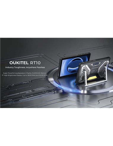OUKITEL tablet RT10, 11", 12/512GB, 25000mAh, IP68/IP69K/MIL-STD-810H, 5G, μαύρο
